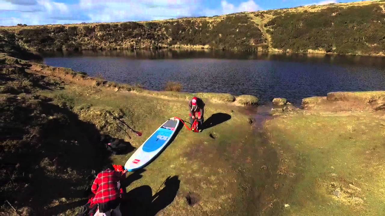 Sup boarding at Crazy Well Pool Dartmoor