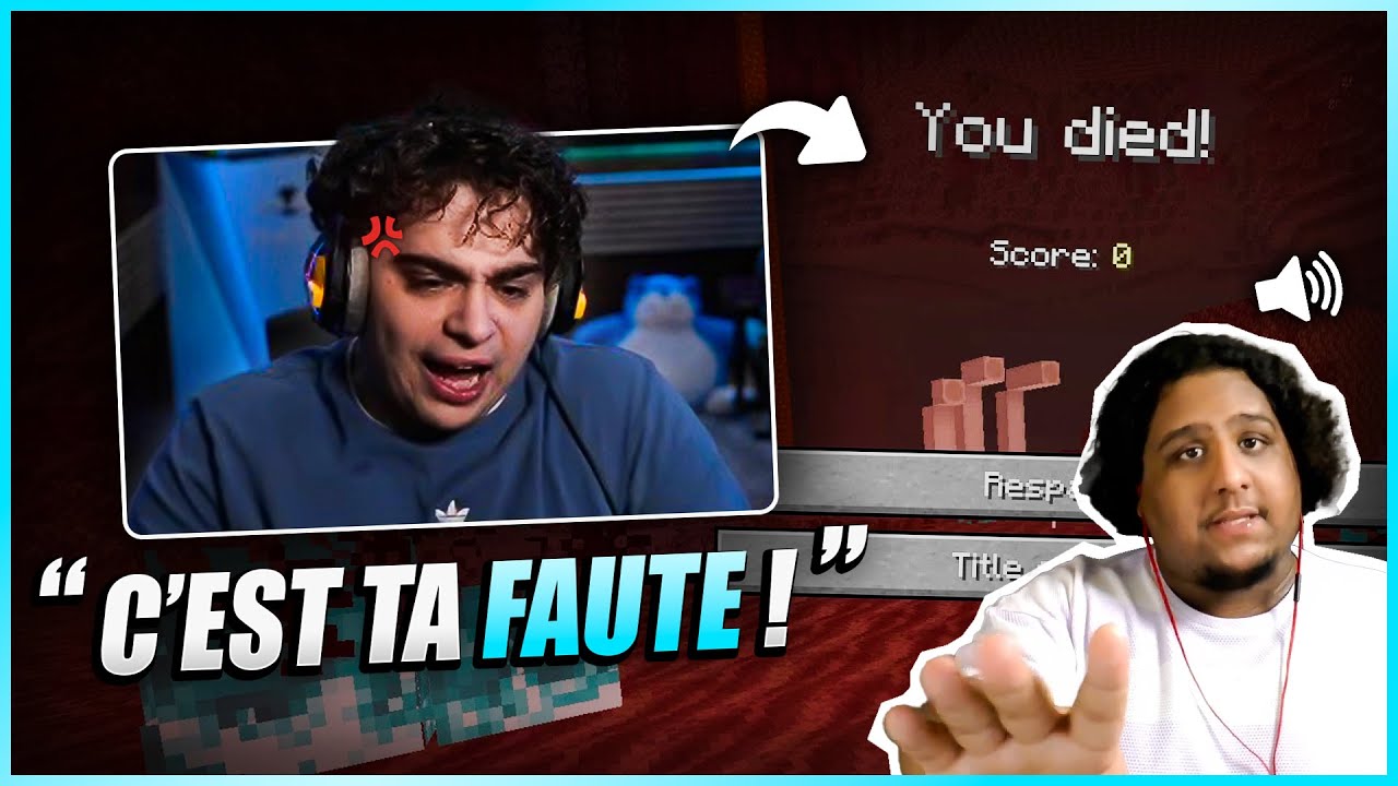 Kameto et BotKZ explosent après 3h de run sur Minecraft (la mort de trop)