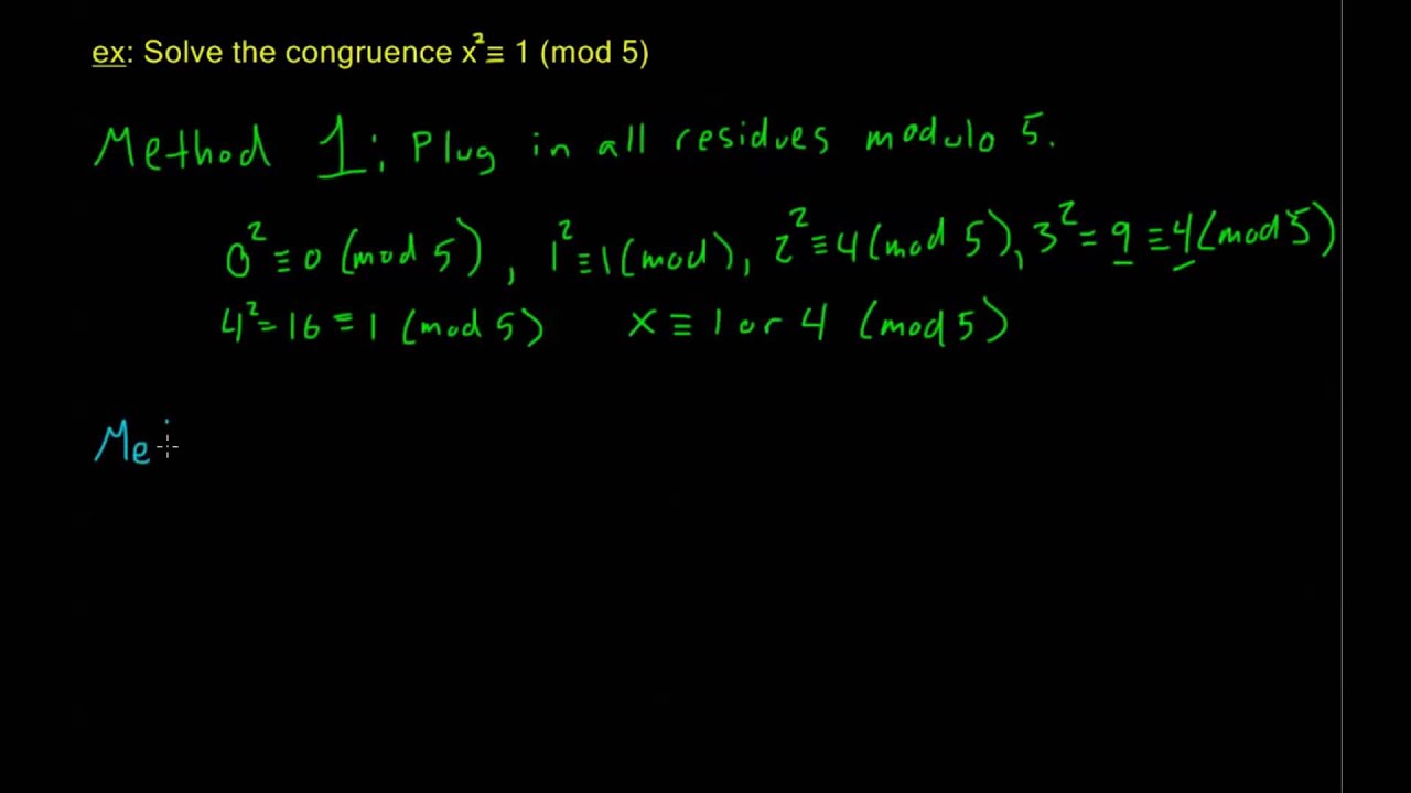 9.2.1 - Congruence (Modular Arithmetic)