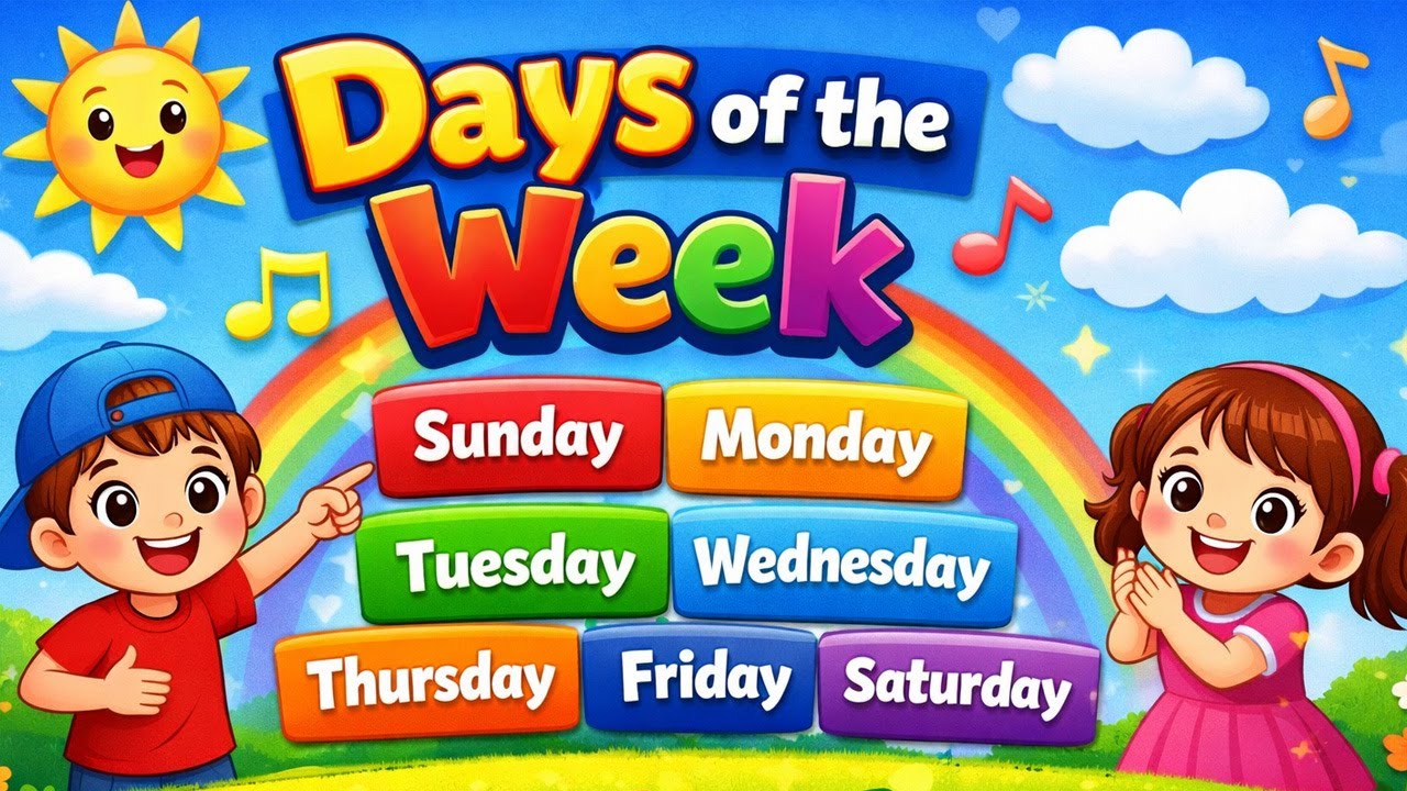 Days of the week | Sunday Monday | Days of the Week in English | Nursery Rhymes