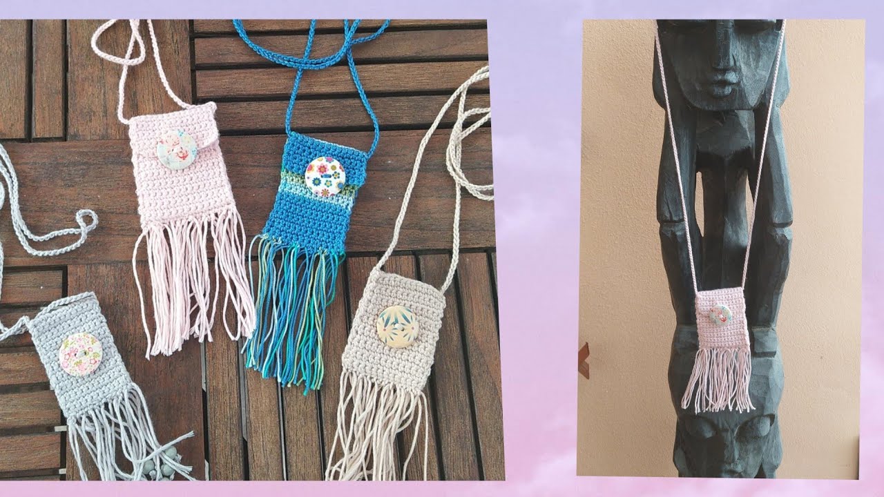 Collar y monedero de crochet