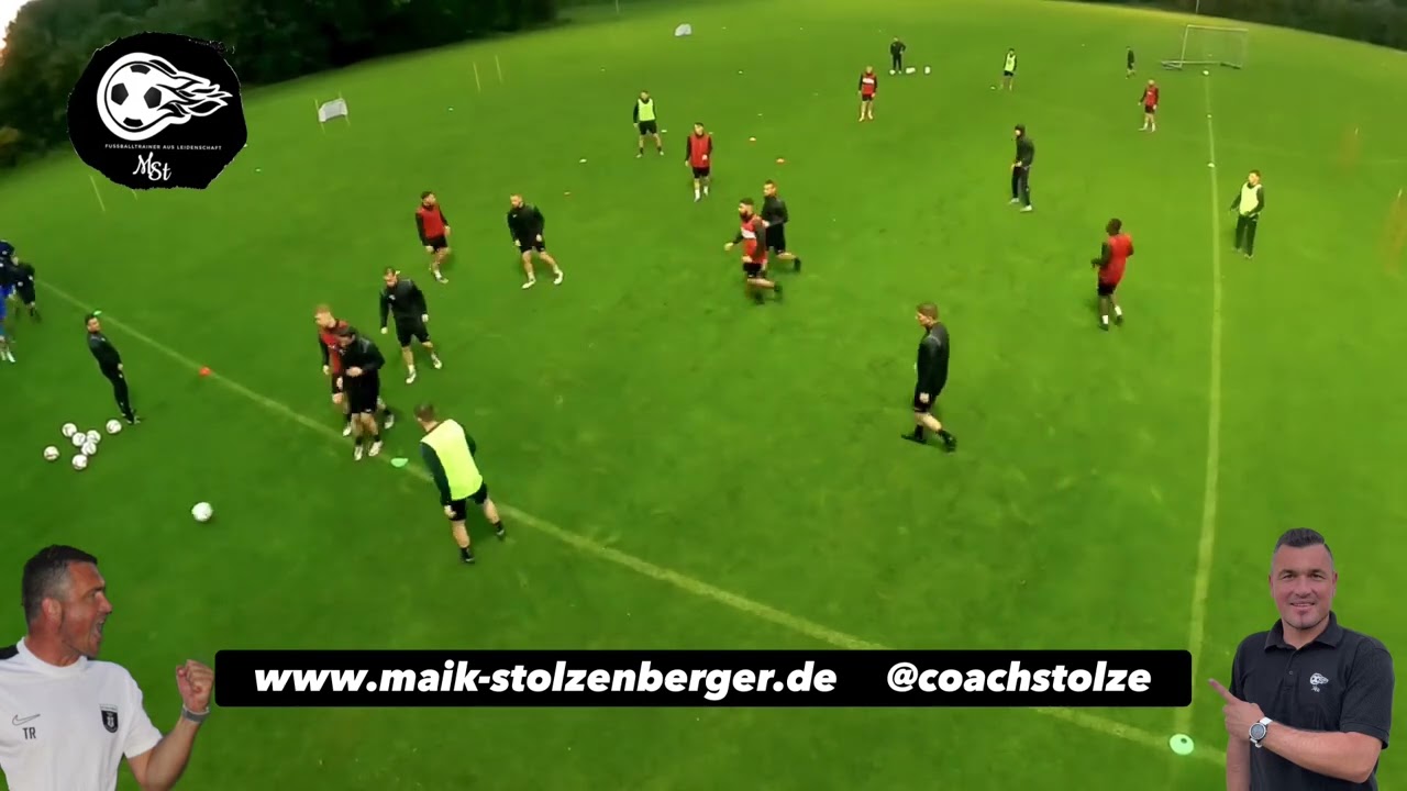 Fussballtraining: Spielform  - 7 gegen 7 plus 4 mit Wechselfeld