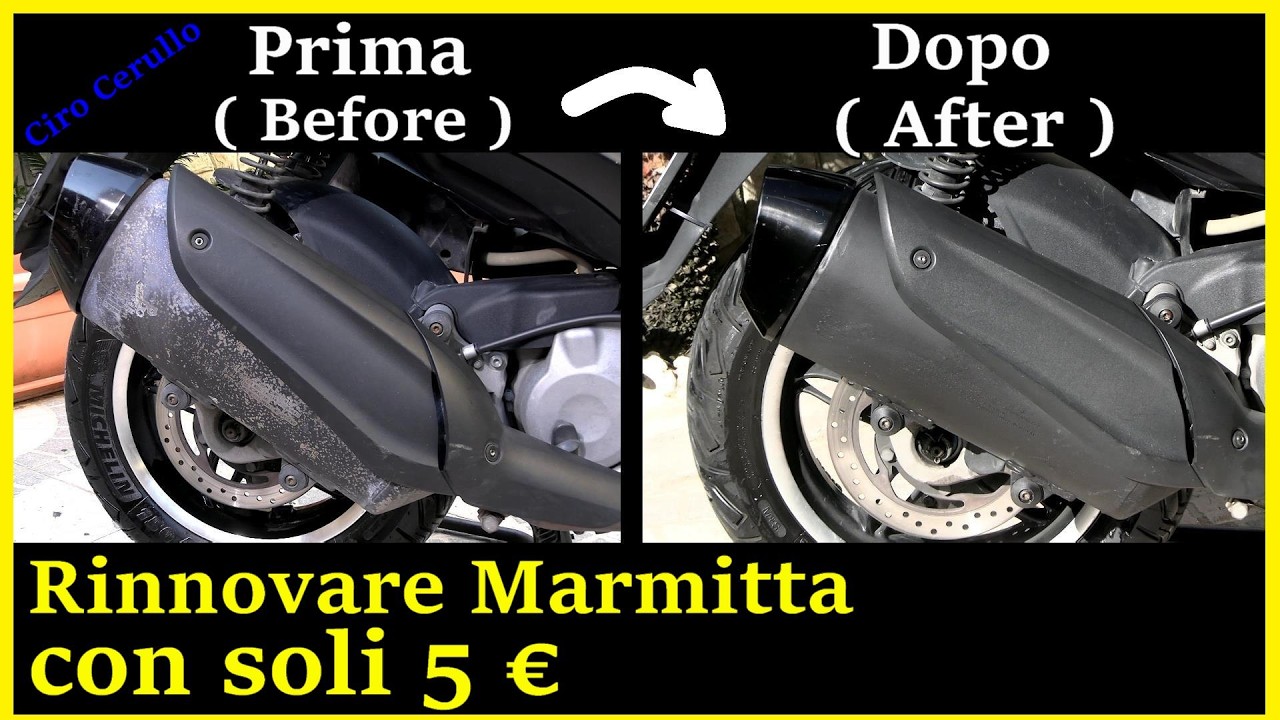 Come VERNICIARE la MARMITTA di uno SCOOTER o di AUTO-How to Clean & Restore Motorcycle Exhaust Pipes