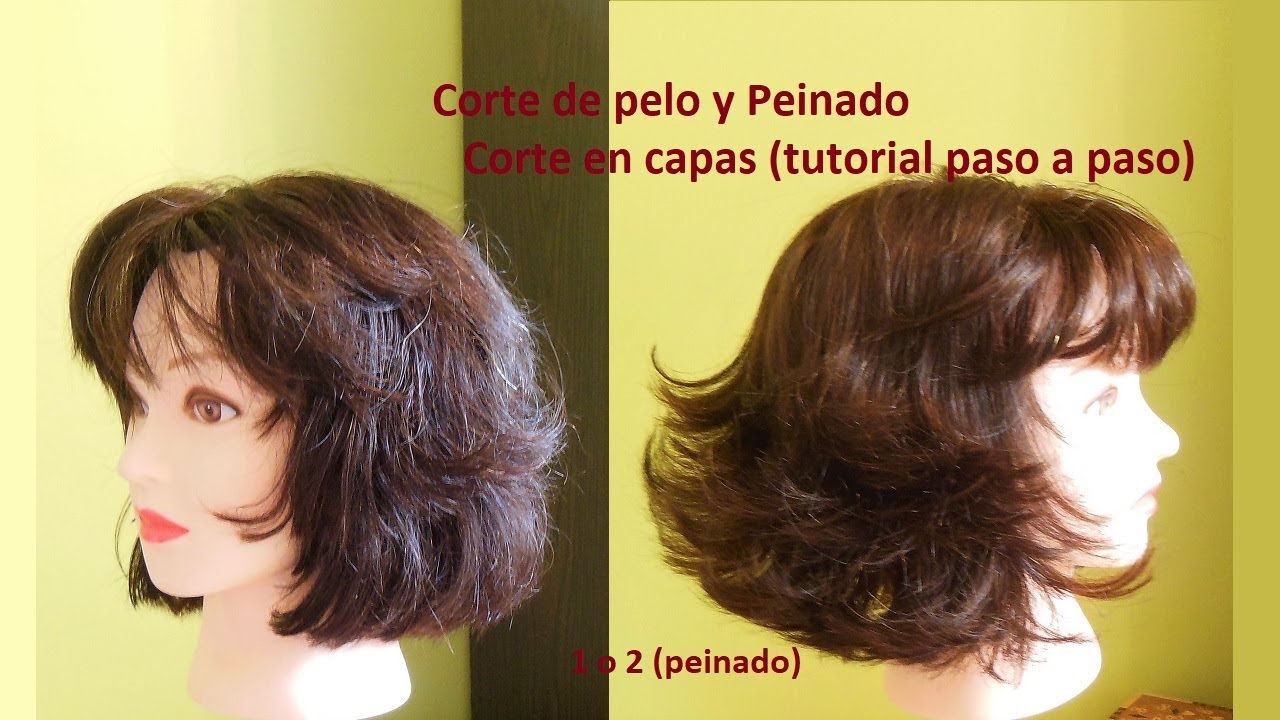 Corte de pelo corto con flequillo para dama y niña paso a paso | Corte de pelo en capas cortas