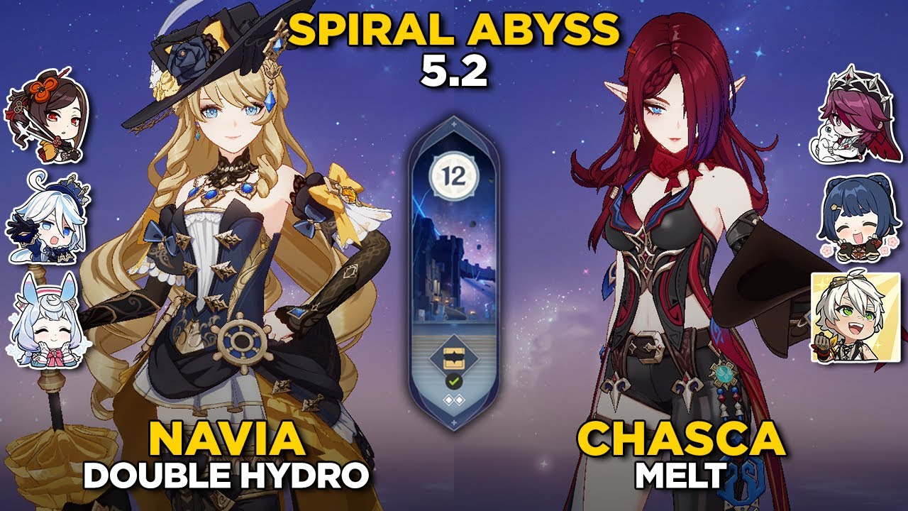 C0 Navia Double Hydro & C0 Chasca Melt | Spiral Abyss 5.2 Floor 12 | Genshin Impact 5.2