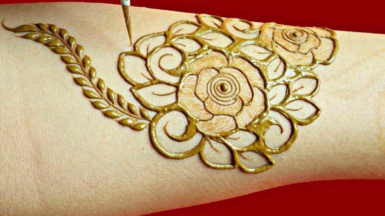 Easy &Simple rose bridal mehndi design ll full hand wedding henna for bride ll 2021 henna tutorial