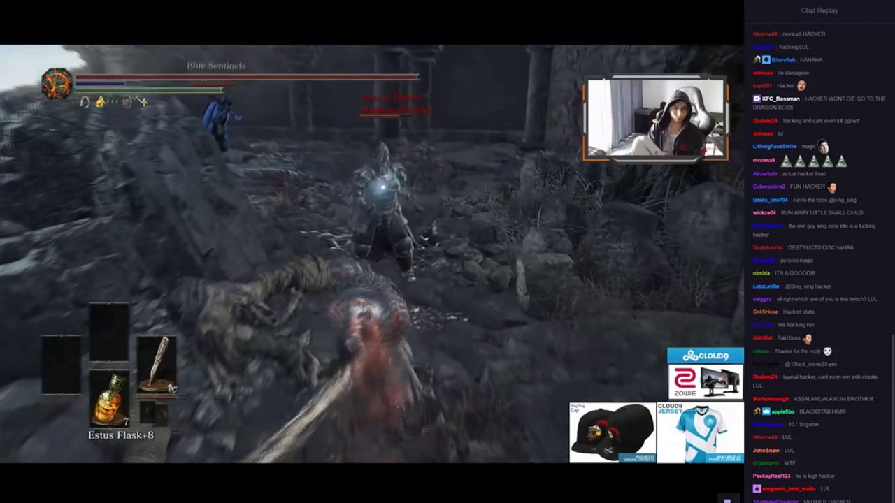 Dark Souls 3 - SingSing vs. a hacker who cosplays as a boss