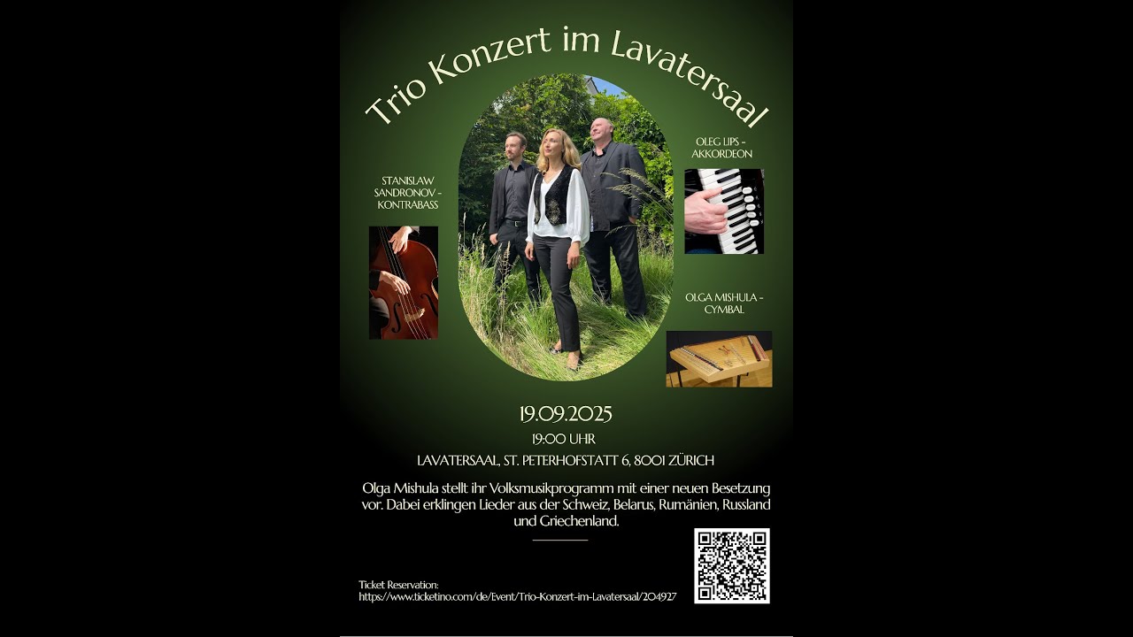 Trio Konzert im Lavatersaal Zürich | Olga Mishula · Oleg Lips · Stanislaw Sandronov Volksmusik live