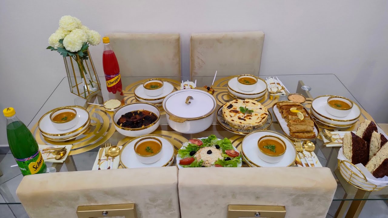طاولة راقية للأغلى ناس🥰شاركتكم كامل تفاصيل الوصفات طاجين الباي،طاجين الحلو حريرة سلطة .....