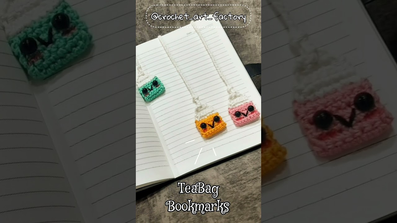 Crochet Bookmark #crochet #book #mark #bookmark #tea #bag #teabag #colors #kawaii #booklover #books