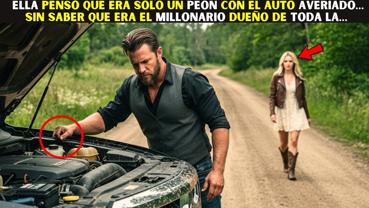 ELLA CREYÓ QUE ERA UN SIMPLE PEÓN CON EL COCHE DAÑADO… SIN SABER QUE ERA EL MILLONARIO DUEÑO DE TODA