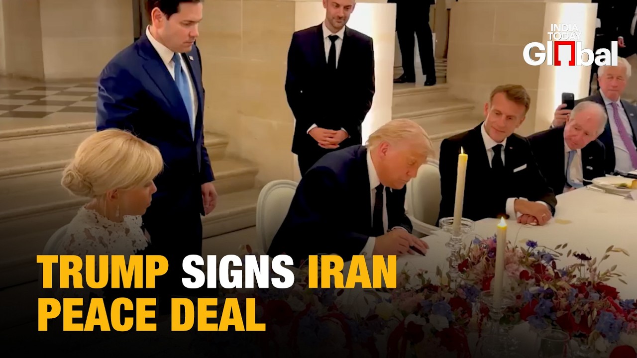 U.S. President Trump Signs Iran Peace Memorandum At Versailles As Islamabad MoU Moves Forward