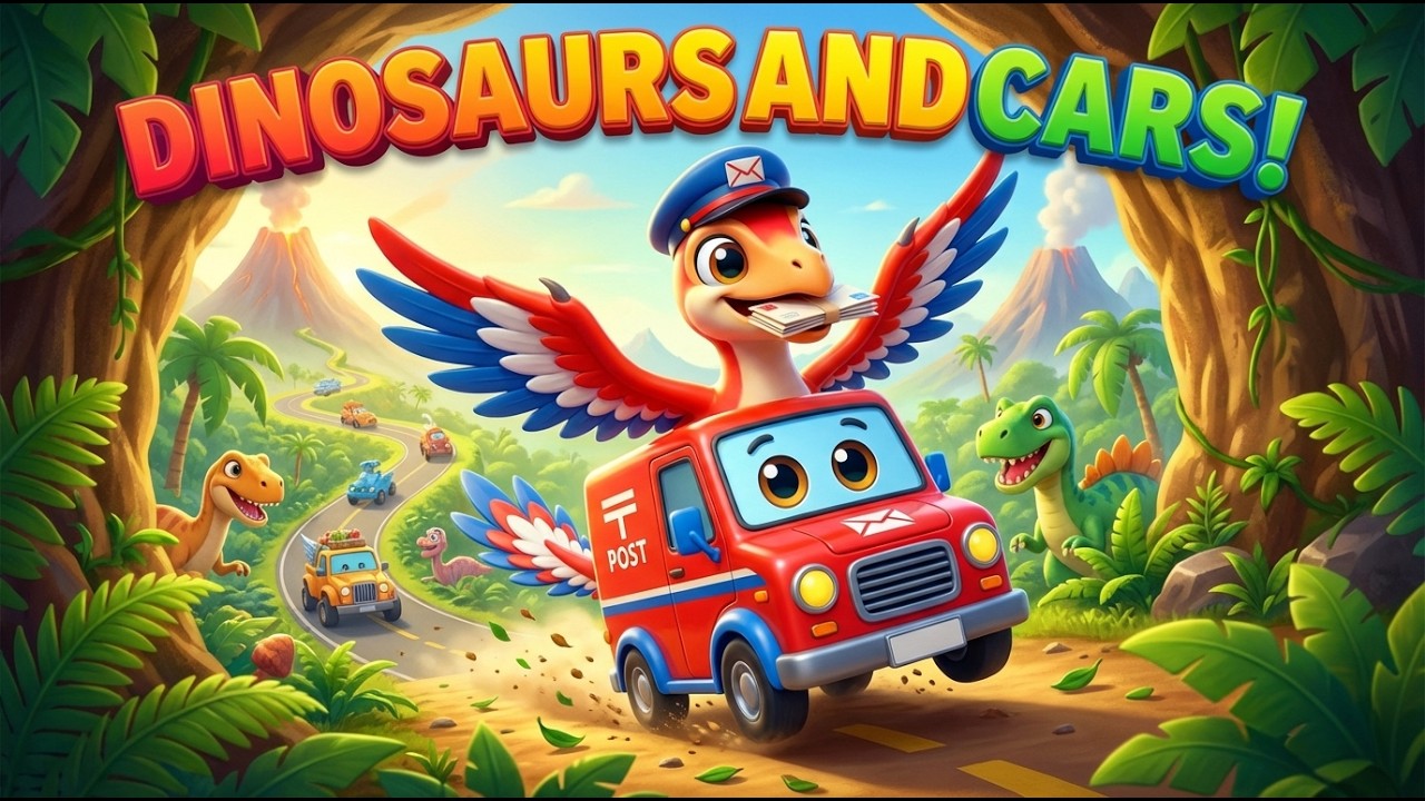 📮🦕 Delivery Time! Micropost [Kids Song: Vehicles & Dinos] Anime