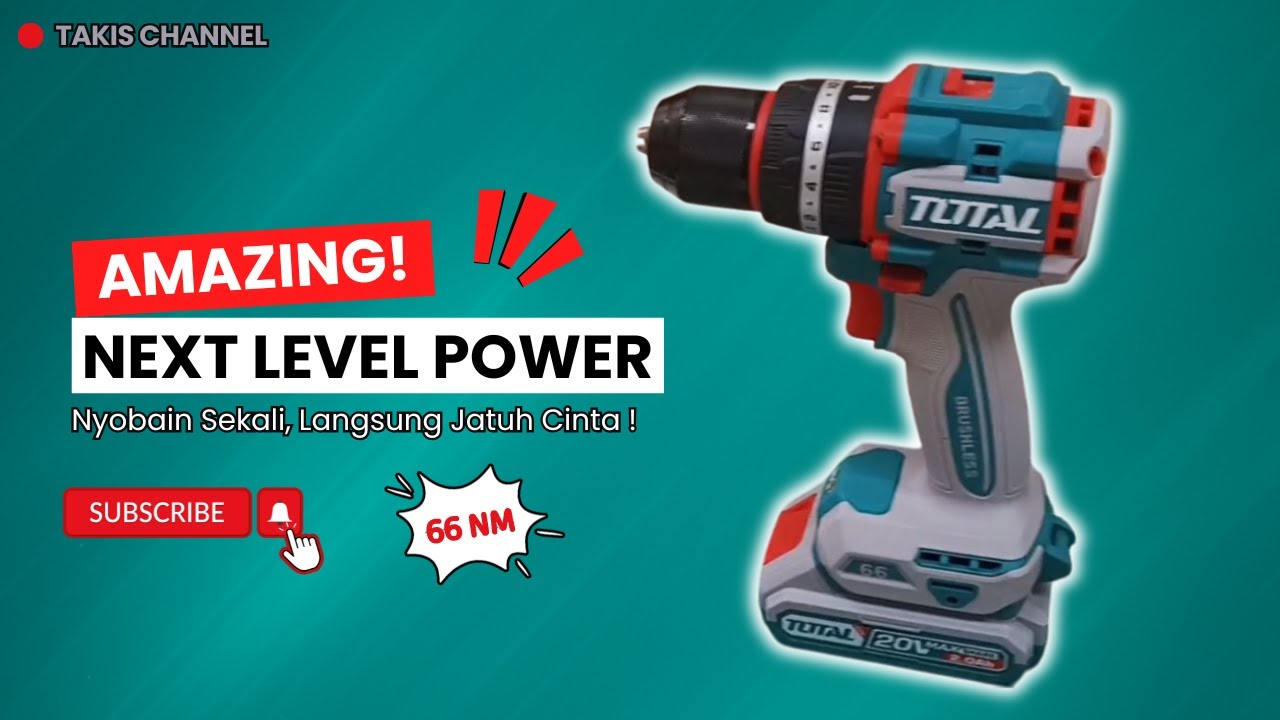 TOTAL TIDLI20668 – Bor Cordless 20V Paling BRUTAL di Kelasnya!
