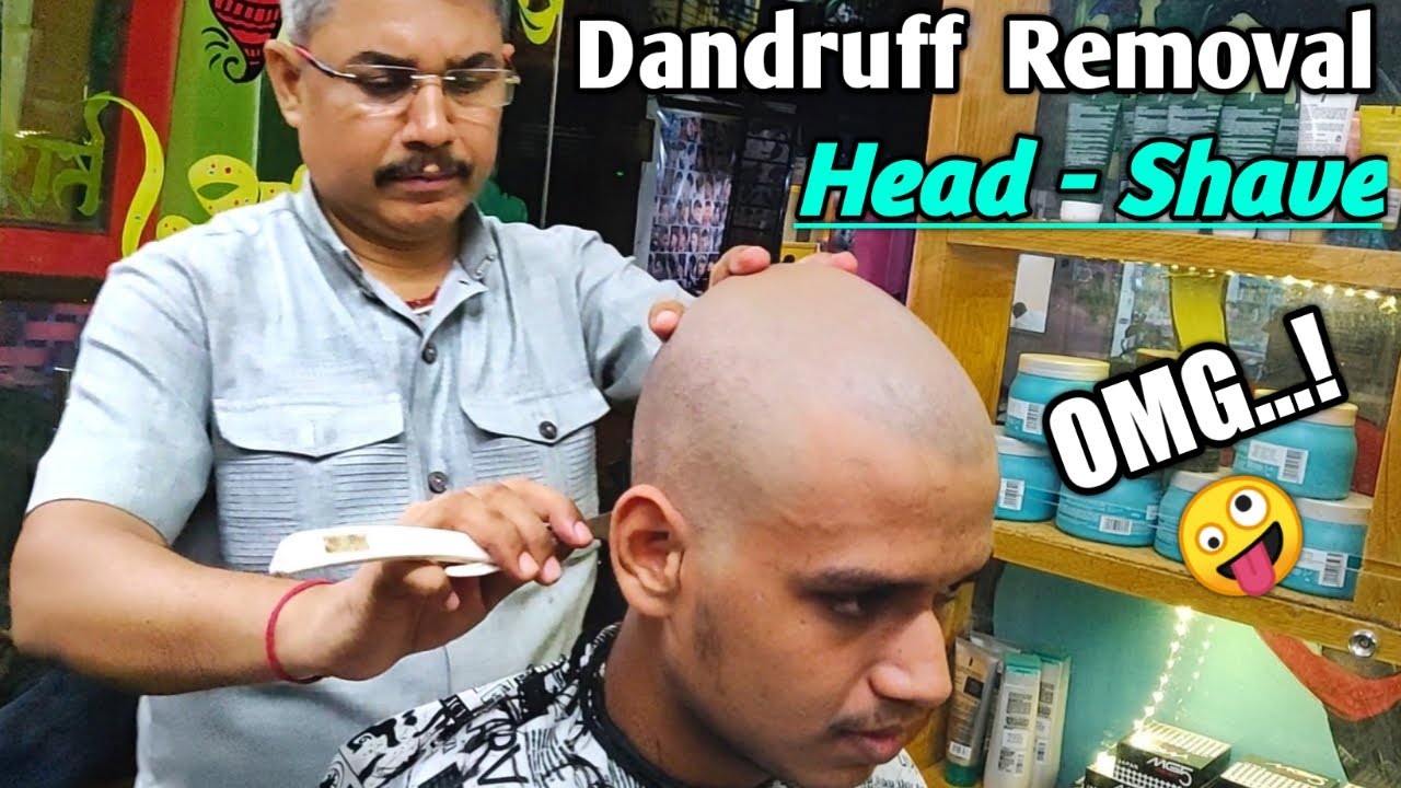 Headshave / How to Dandruff HeadShave in Hindi/ Dandruff Removal Headshave/Straight Razor Headshave