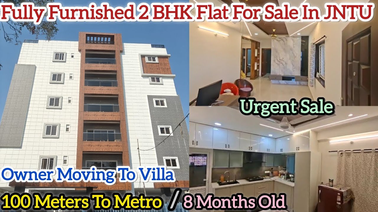 Fully Furnished 2 BHK Flat For Sale In JNTU || 8 Months Old || GHMC || Code: BSR-27✨️