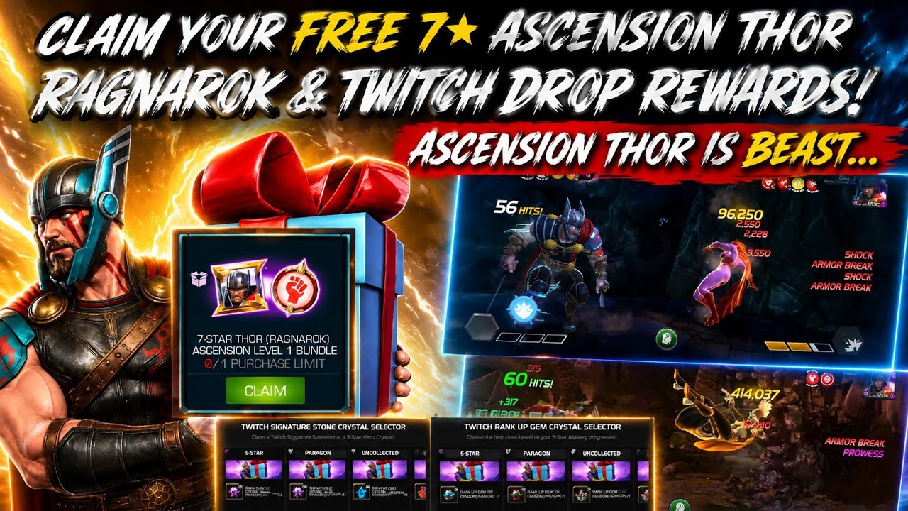 Claim Your Free 7* Thor Ragnork Ascension Bundle Lvl 1 - Twitch Drop Rewards ❤️&zwj;🔥❤️&zwj;🔥❤️&zwj;🔥