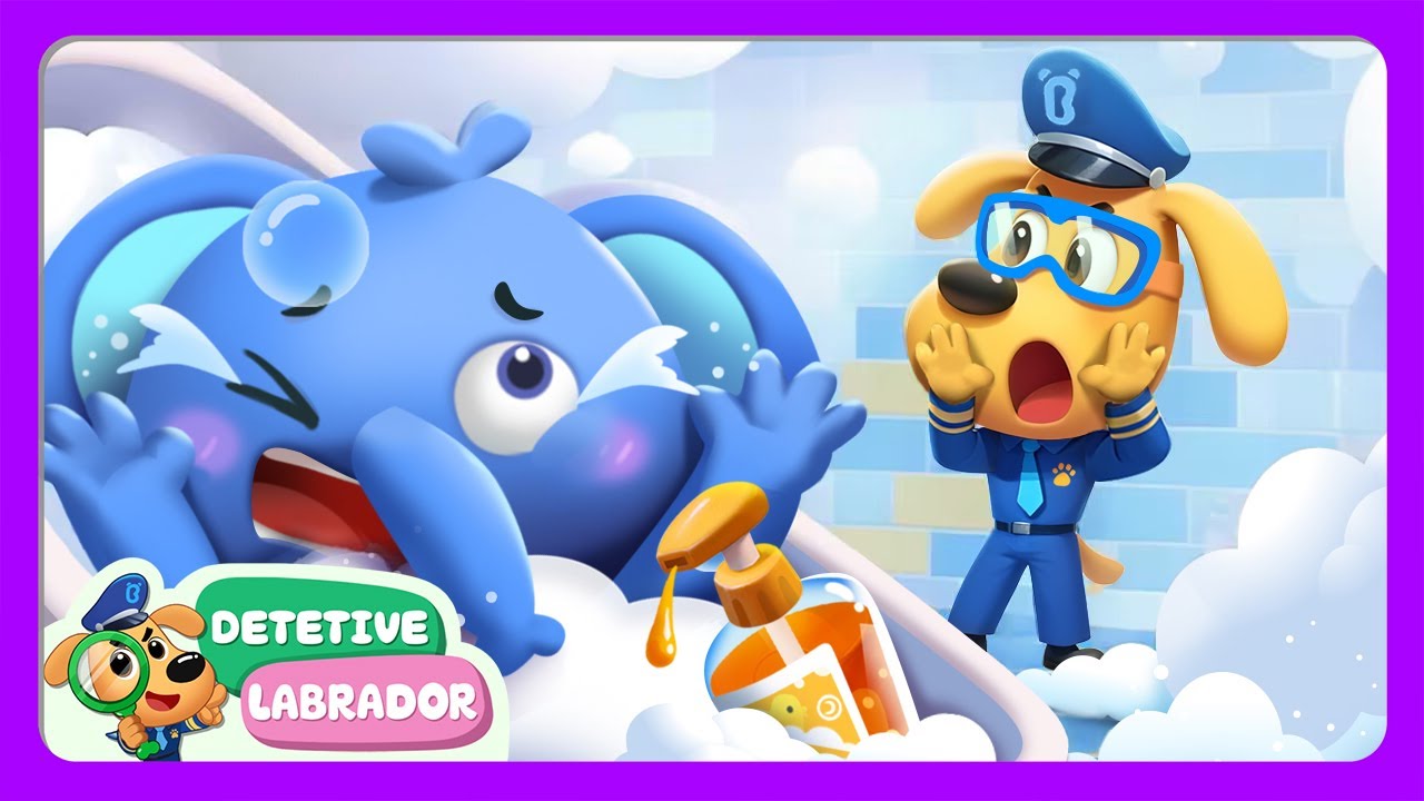 É Perigoso Brincar com Sabão 🫧🧼🛀Segurança em Casa 🏡 Desenho Animado 🔍 Detetive Labrador