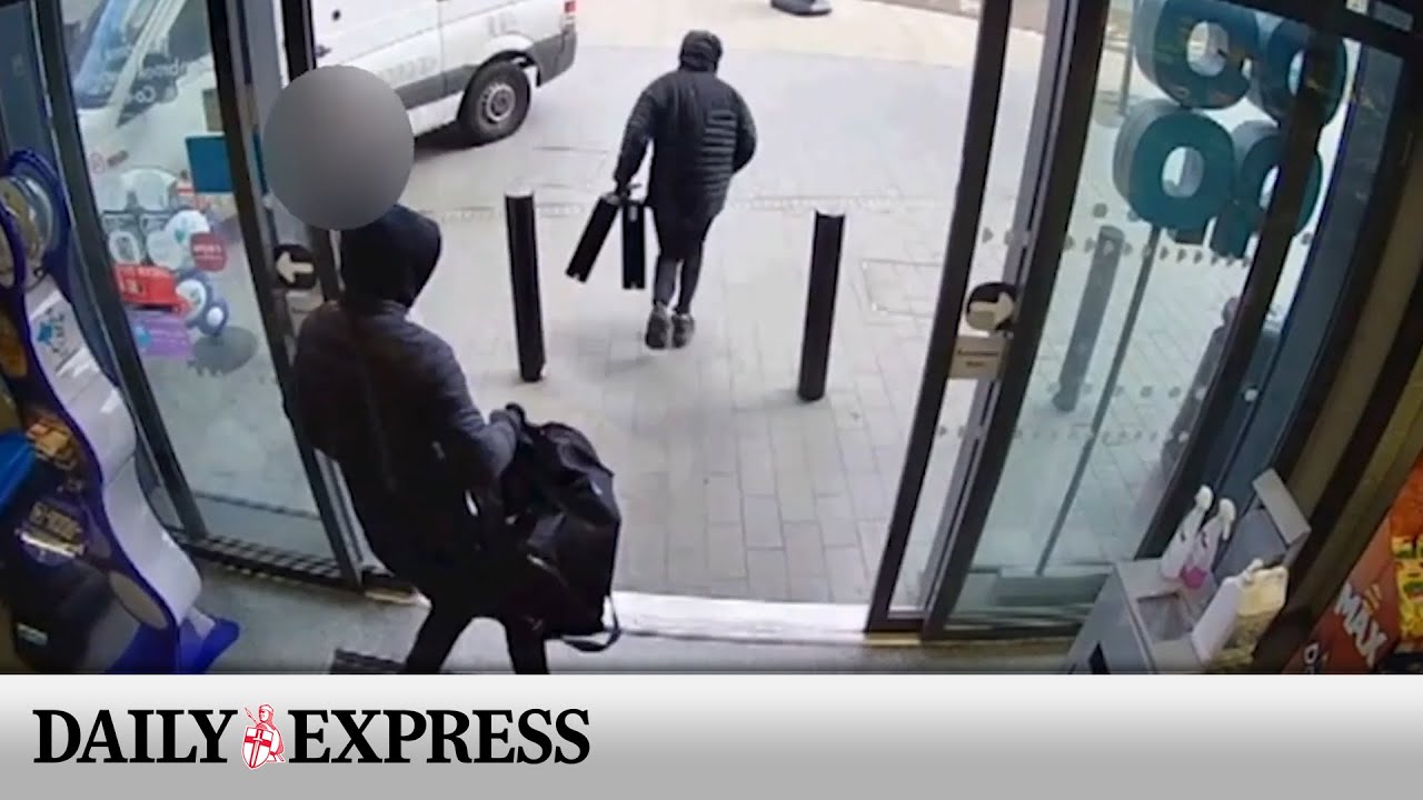 Armed robbers caught on CCTV making off with cash after assaulting delivery drivers
