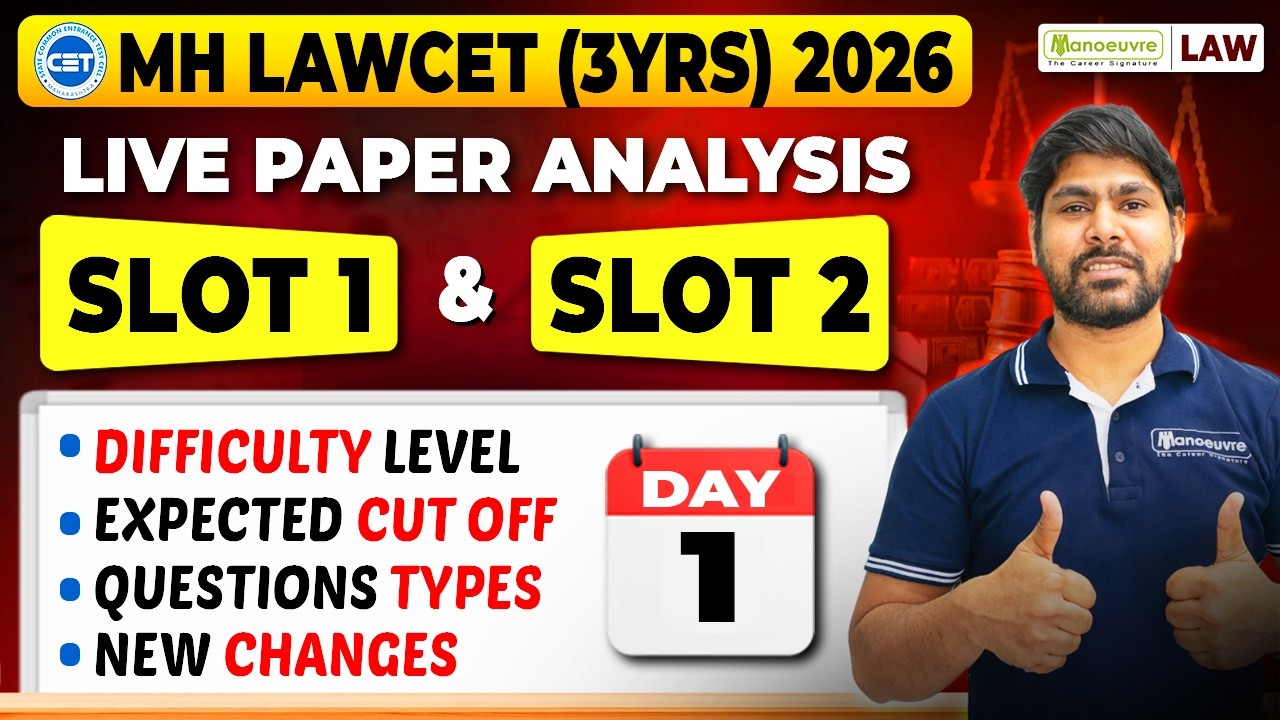 MH LAWCET (3Yrs) 2026 Exam Analysis (Slot 1 & 2) | Difficulty Level, Cut-Off & New Changes