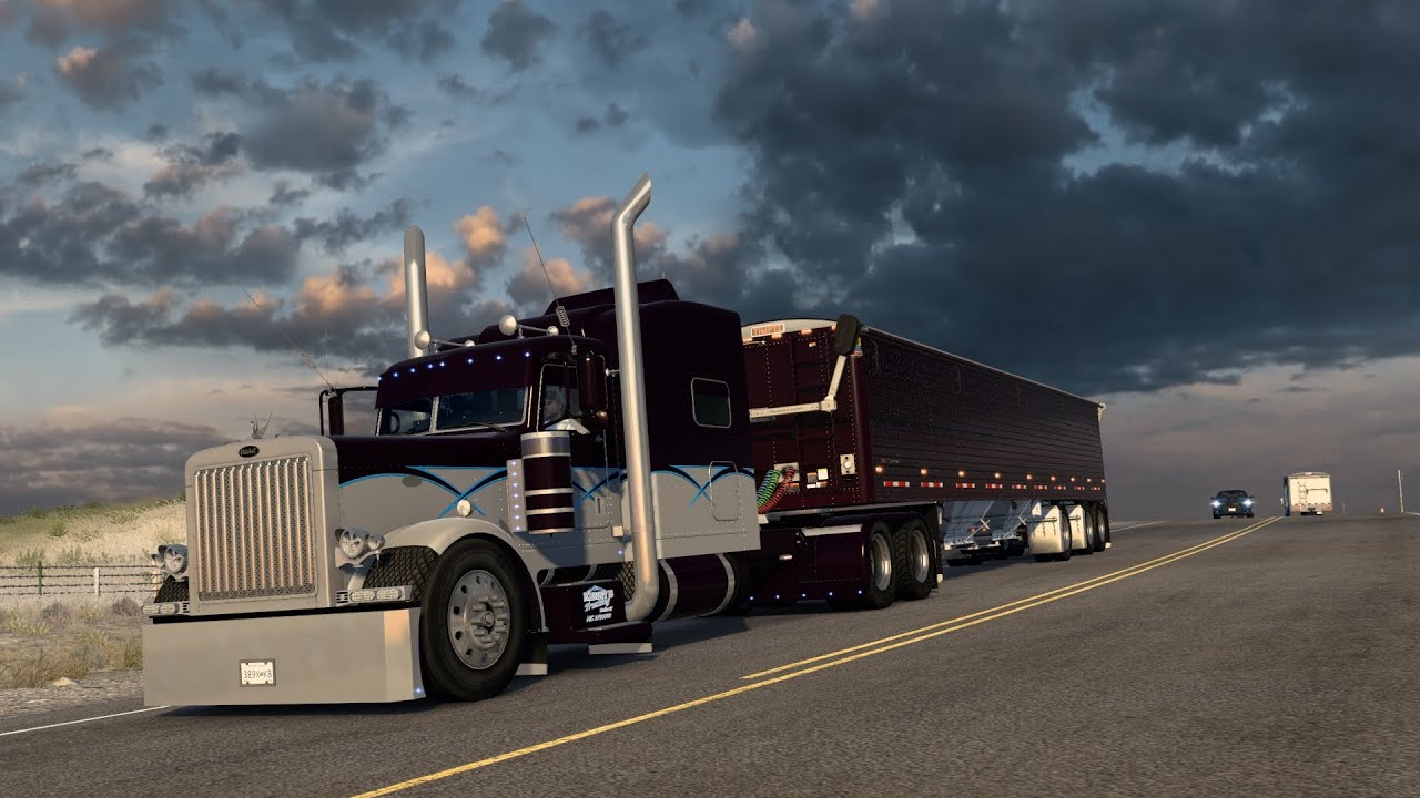 Rollin' 389  Peterbilt  Glasgow MT - Havre MT  Zeemods C16  ATS  Montana Expansion Map. ATS 1.47