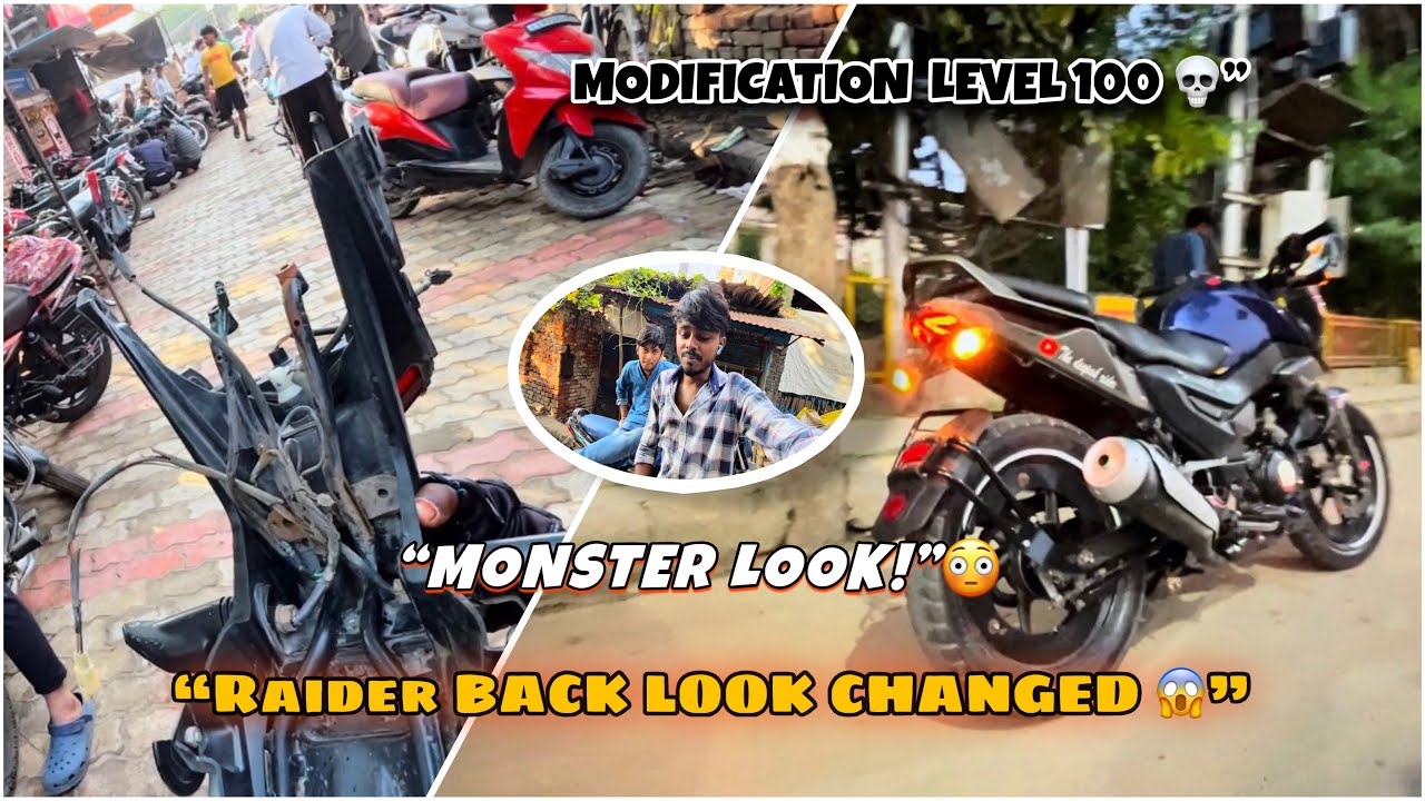 “TVS Raider ka Dangerous Back Modification 😱 | Sab Shock Ho Gaye!”🥵#tvsraider #modification #raider 