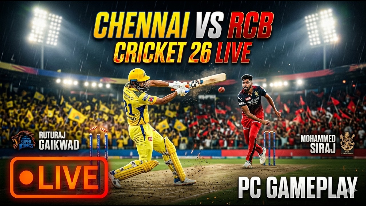 🔴Прямая трансляция матча Ченнай против RCB | Игра Cricket 26🏏 Захватывающий матч на последнем мяч...