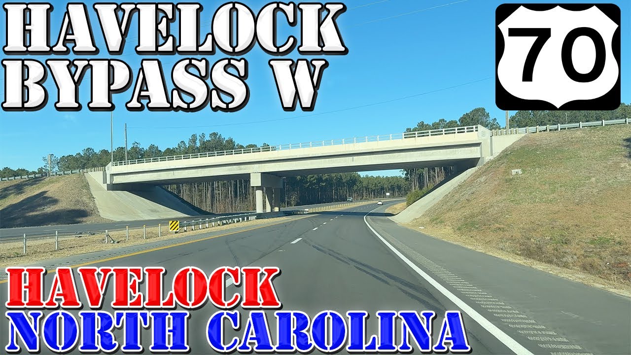 US 70 West - Future I-42 -  Havelock Bypass - Havelock - North Carolina - 4K Highway Drive