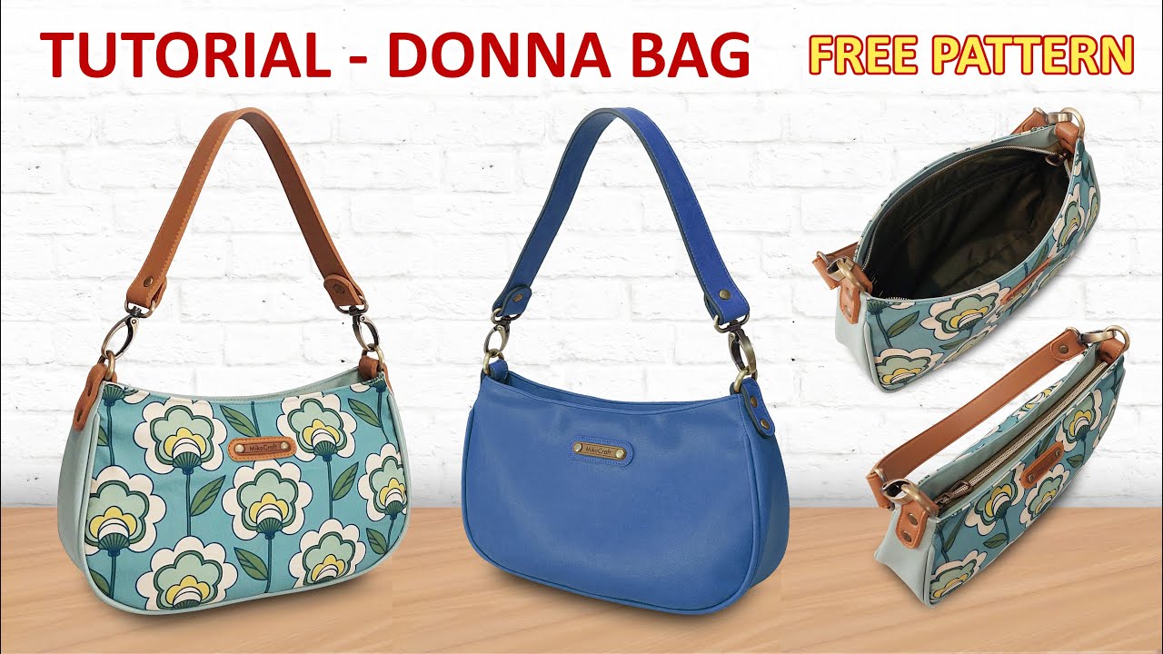 DIY Donna Bag - How to sew Hobo bag - Tutorial menjahit tas selempang - Free Pattern by Miko Craft