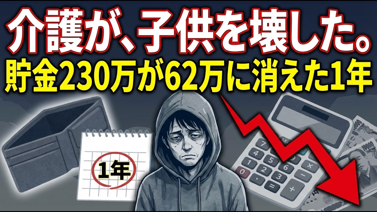 介護と育児のダブルケアで貯金230万が62万に激減し子供が不登校になった31歳女性の記録