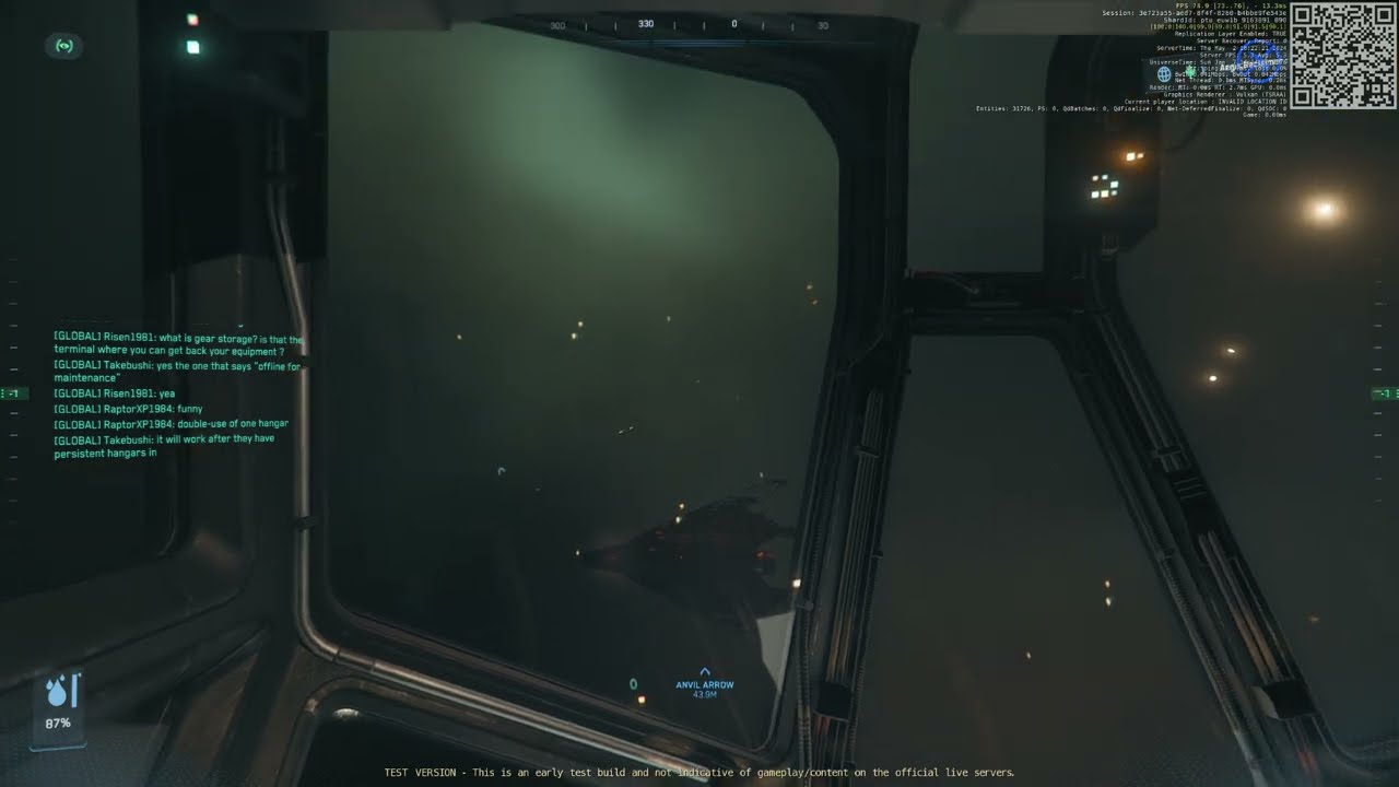 Star Citizen 3.23 ePTU Reclaimer HUD showing on ceiling