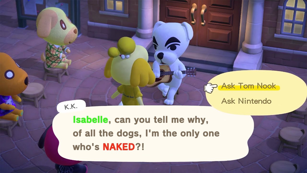 Isabelle Visiting All Dog Villagers, and KK Slider Singing to Them