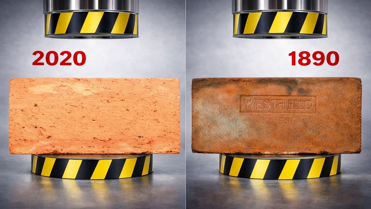 OLD VS NEW BRICKS UNDER HYDRAULIC PRESS | MODERN VS OLD ITEMS VS 500 TON PRESS