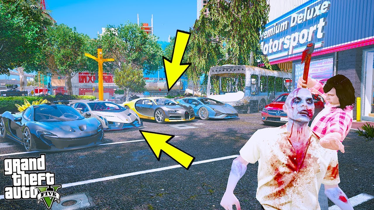 ZOMBİLERİN ORTASINDA TERK EDİLMİŞ SÜPER LÜKS ARABA PAZARI! - GTA 5