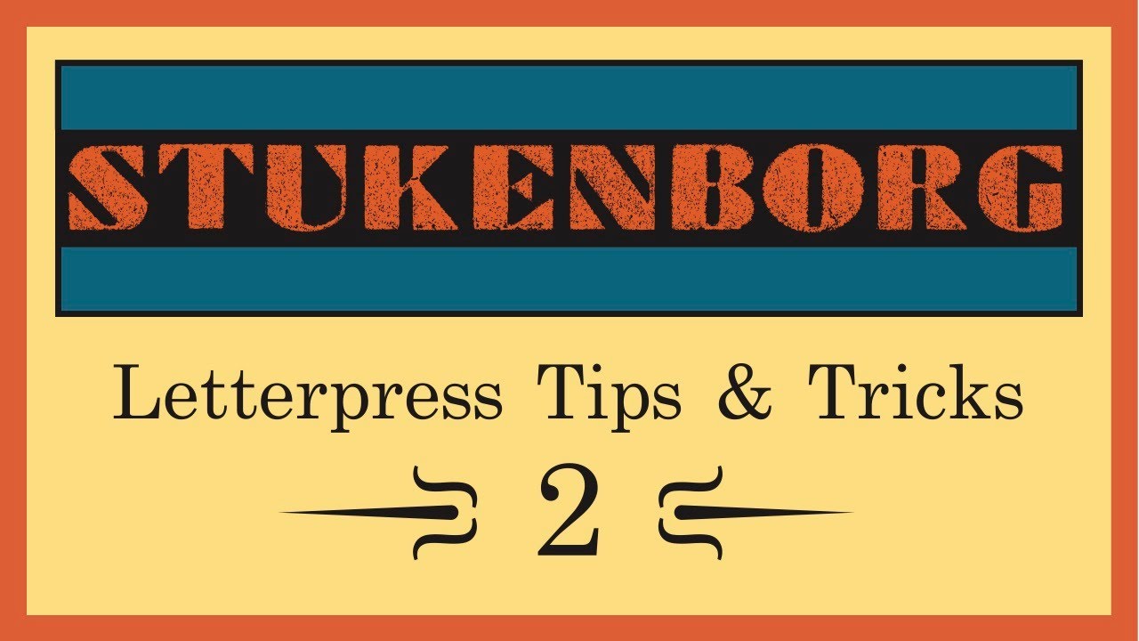Letterpress Tips & Tricks 2nd Episode: Buckeye Knee Slides
