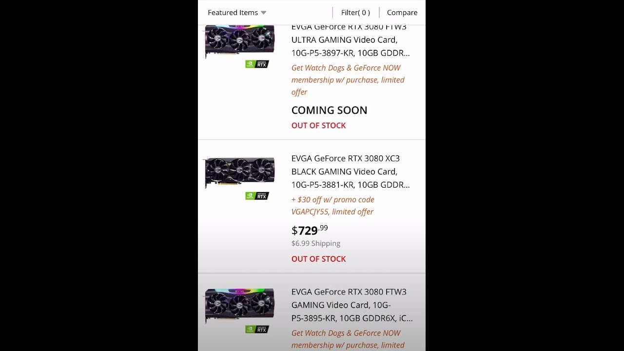 RTX 3080 SOLD OUT