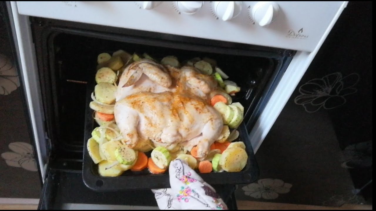 Готовлю курицу с картошкой в духовке
