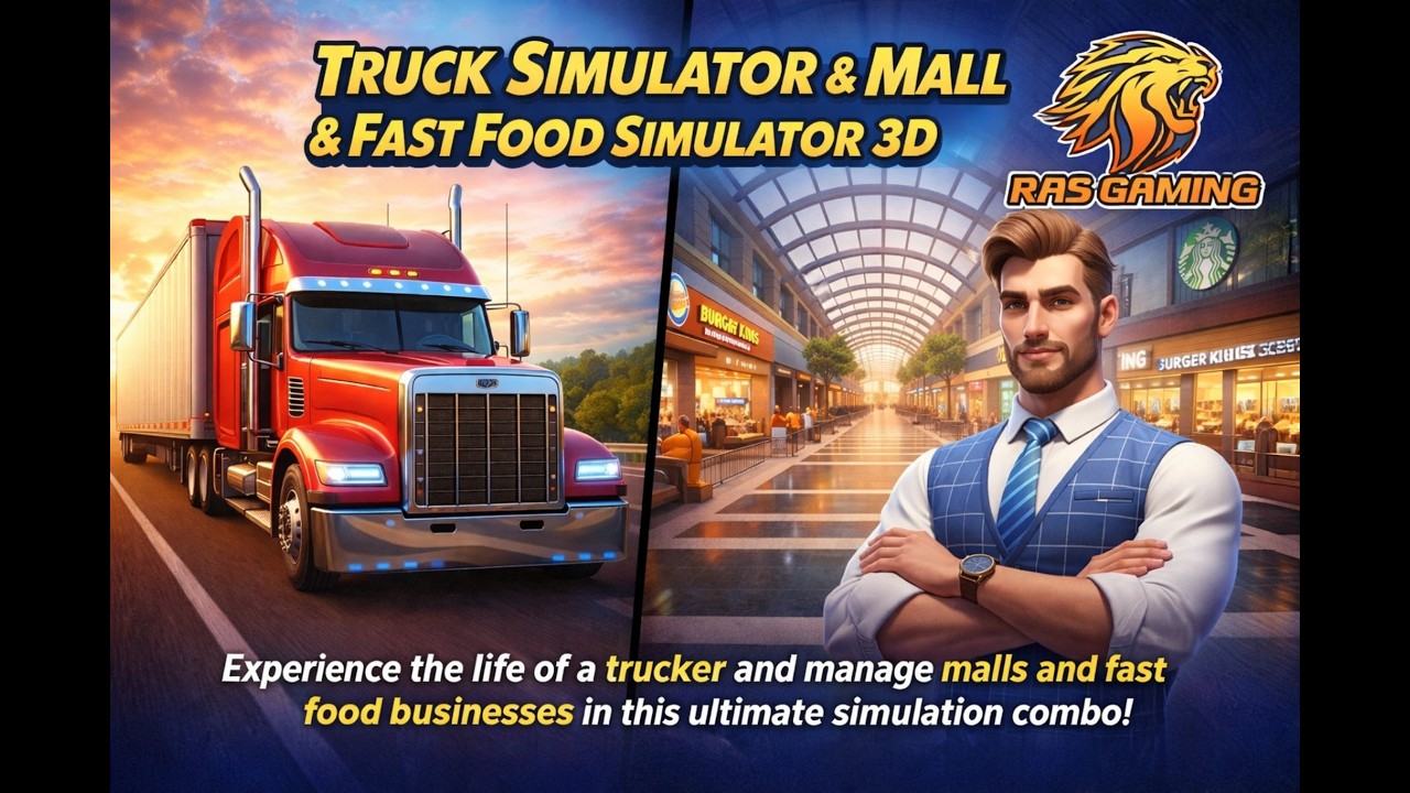 Truck Simulator & Mall & Fast Food Simulator 3D | Ultimate Simulation Combo | RAS Gaming