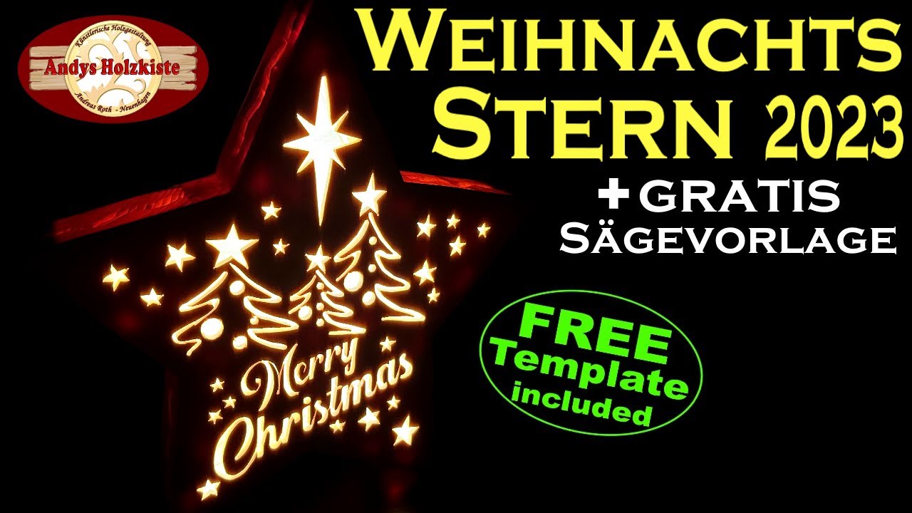 Weihnachtsdeko selber machen aus Holz + gratis Sägevorlage | Scroll saw project | free template