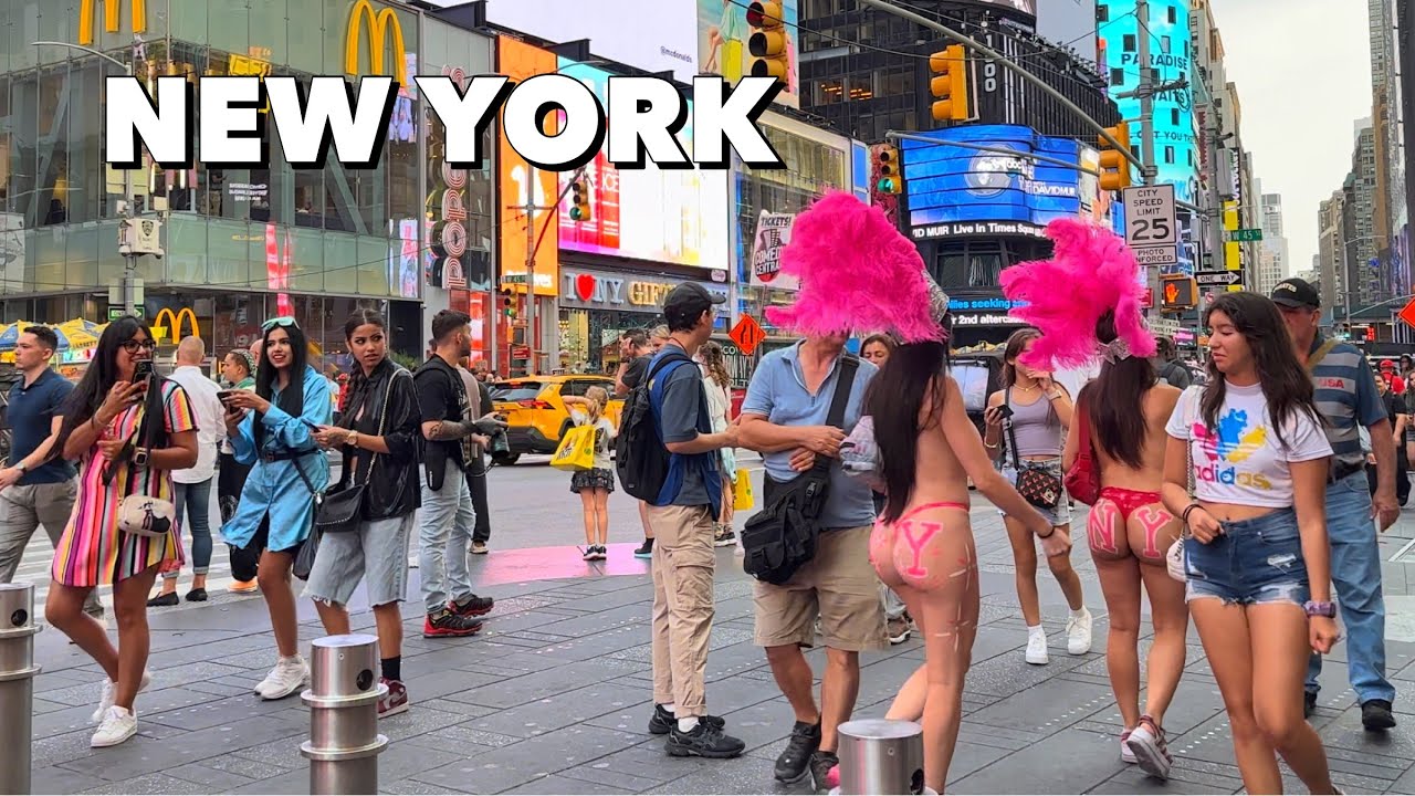 Times Square New York City 4K Walking Tour in Summer 2023 - Midtown Manhattan Walking Tour 4K