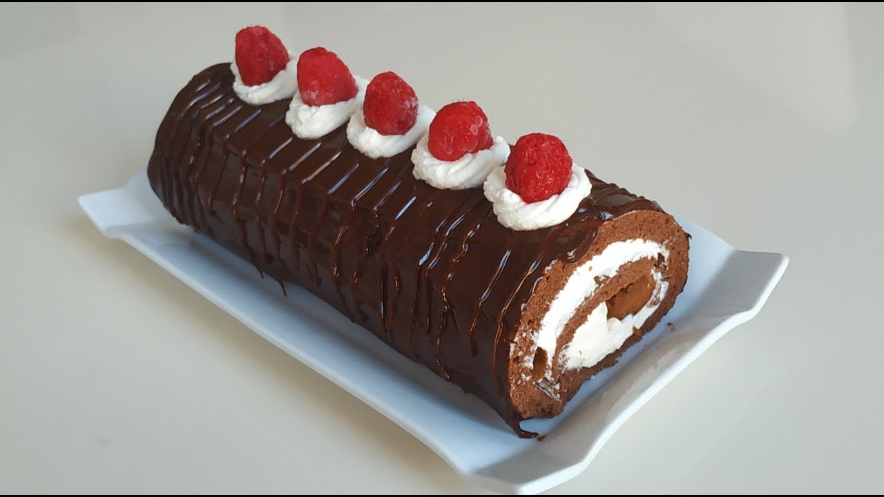 Brazo de gitano de chocolate y nata