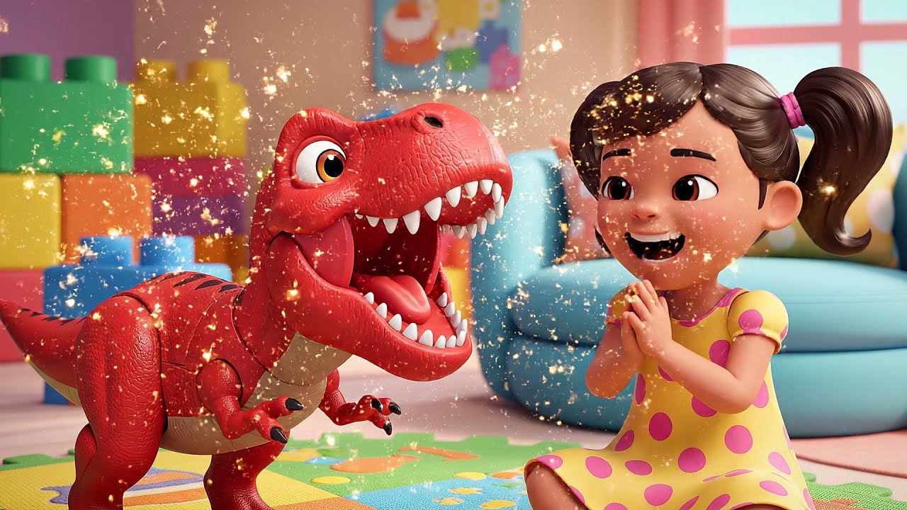 Six Little Toy Dinosaurs Chomp Chomp Chomp | Nursery Rhymes for Kids & Baby Songs