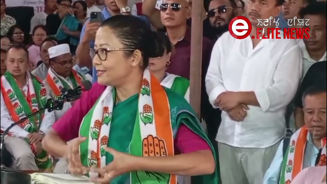 Political Leaders joining Indian National Congress. Speech by Thounaojam Brinda & Bimol Akoijam