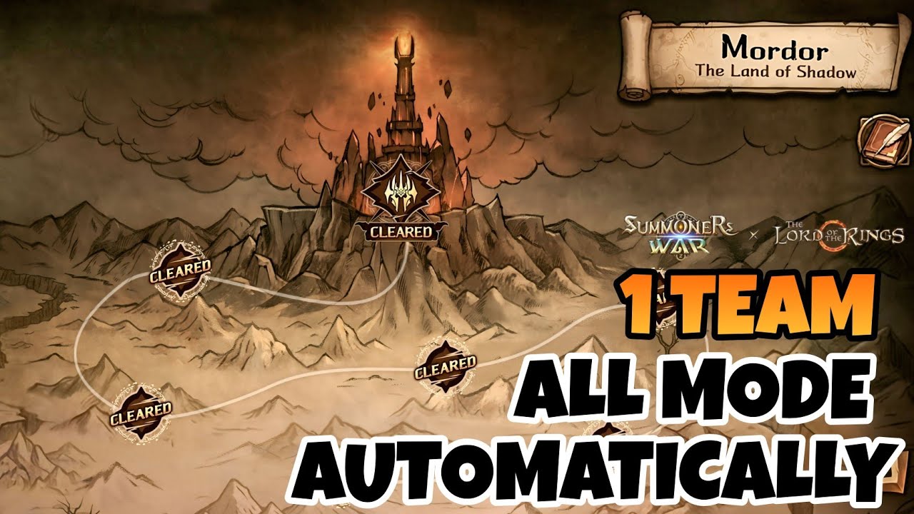 MORDOR THE LAND OF SHADOW, ALL MODE WAS DONE WITH AUTOMATICALLY [Summoners War X The LOTR]