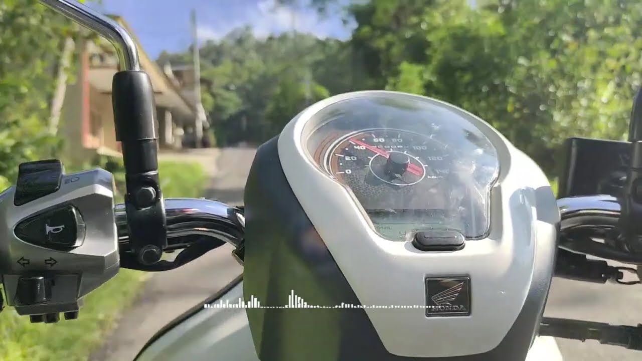 The beauty of the scenery while riding a motorcycle with soothing music