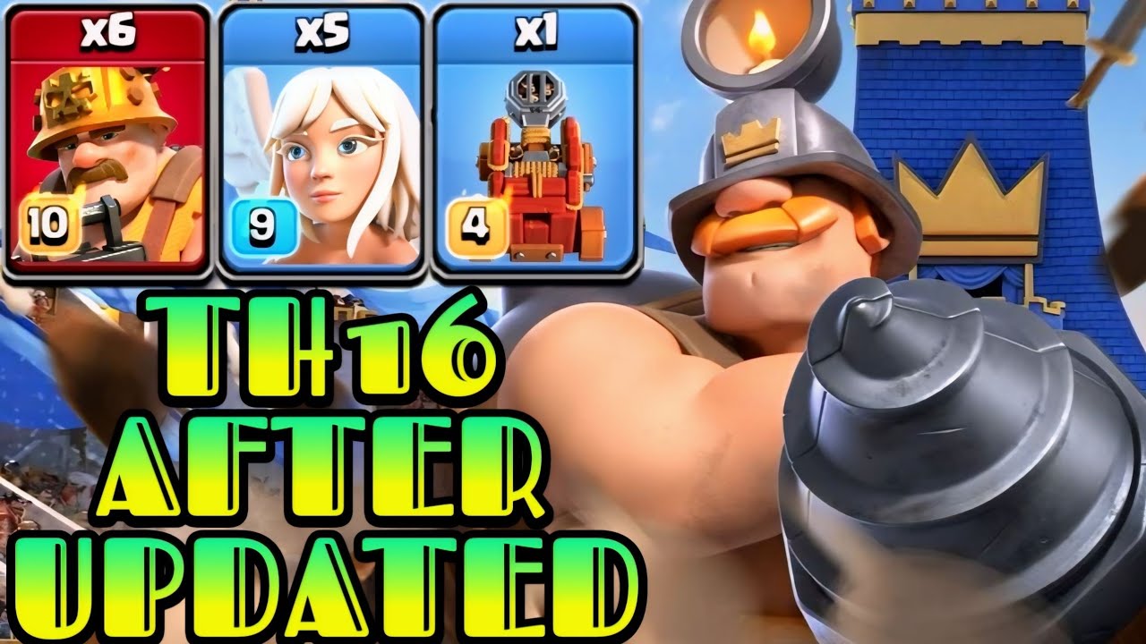 Th16 Super Miner Attack Strategy With Healer & Flame Flinger! Th16 Attack Strategy After Updated COC