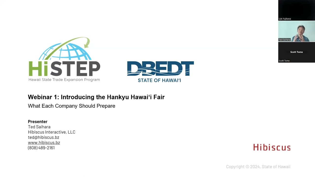 HiSTEP Training: Webinar #1 -  Introducing the Hankyu Hawaiʻi Fair