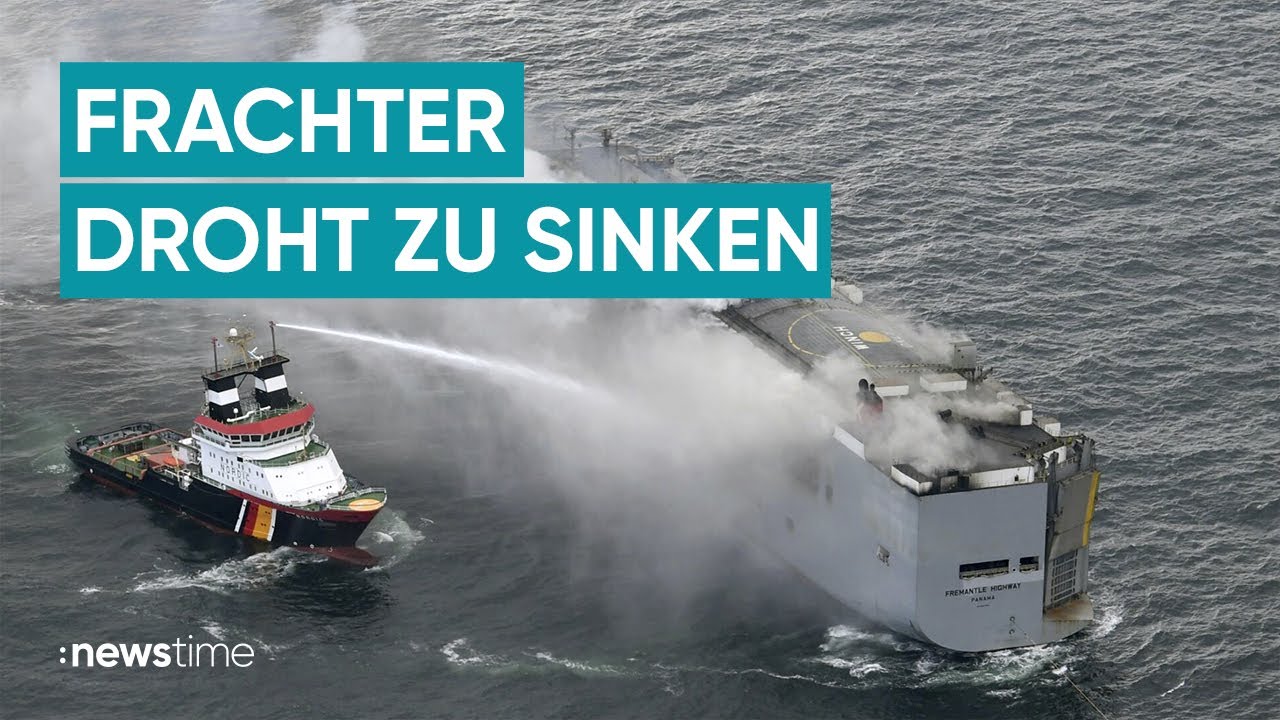 Batterie von E-Auto EXPLODIERT: Brennender Frachter nicht unter Kontrolle