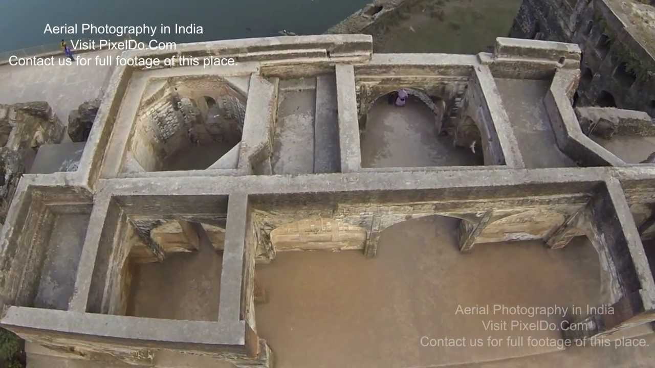 Aerial Photography in India - 2 (Burhanpur Fort at Tapti River) by PixelDo.Com