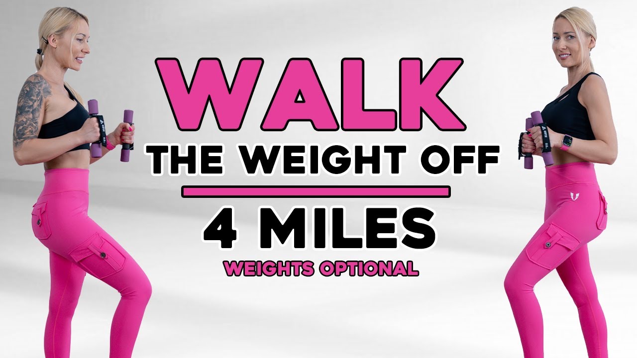 🔥4 MILE FAST WALK At Home🔥 | Fitness Videos With Dumbbells🔥